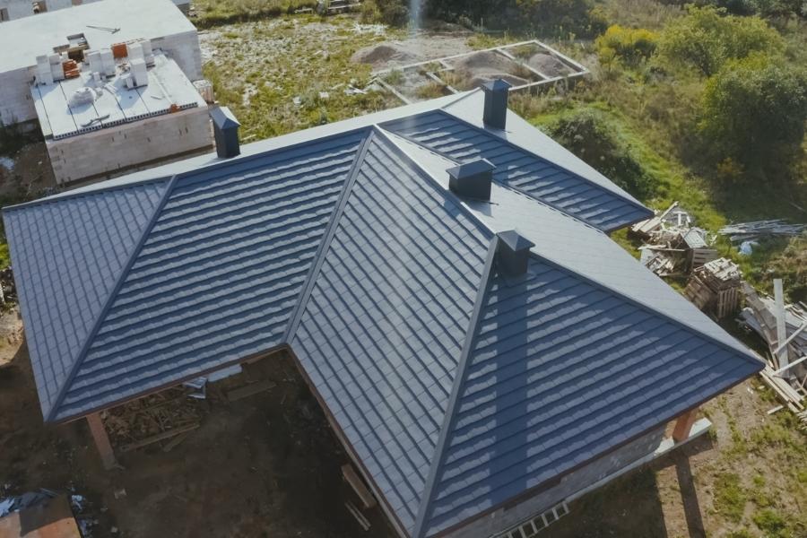 Corrugated Metal Roof of a House