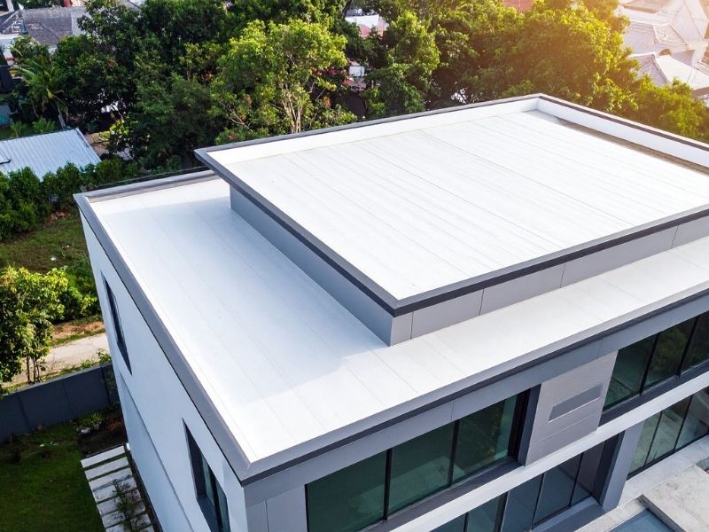 Modern House Exterior with Flat Roof